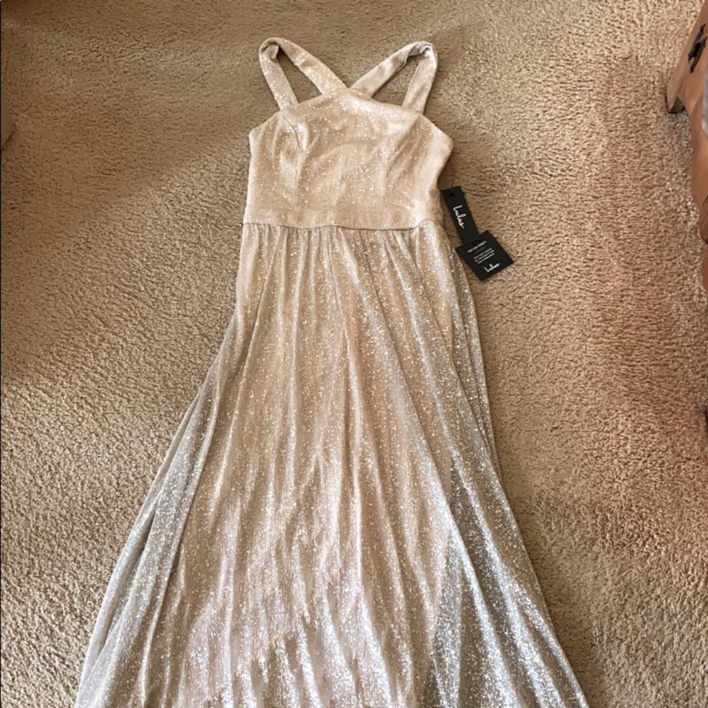 NEW Lulu’s Gold Formal Maxi Dress